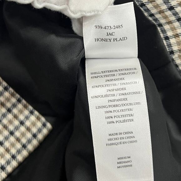 Rails Lightweight Double Breasted Jac Blazer in Honey Plaid size Medium - Picture 7 of 8